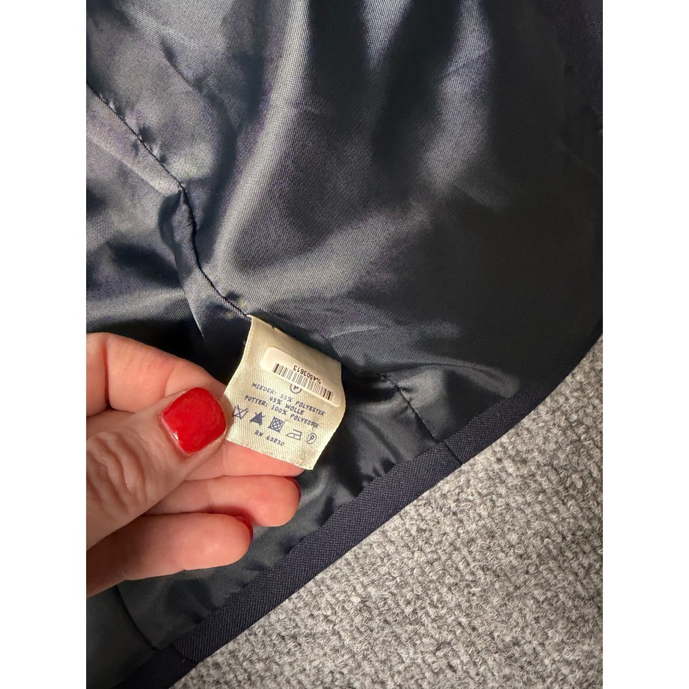 Lands End Boys Navy Blue Wool Blend Blazer Kids coat Size 14 School Uniform - Picture 4 of 8